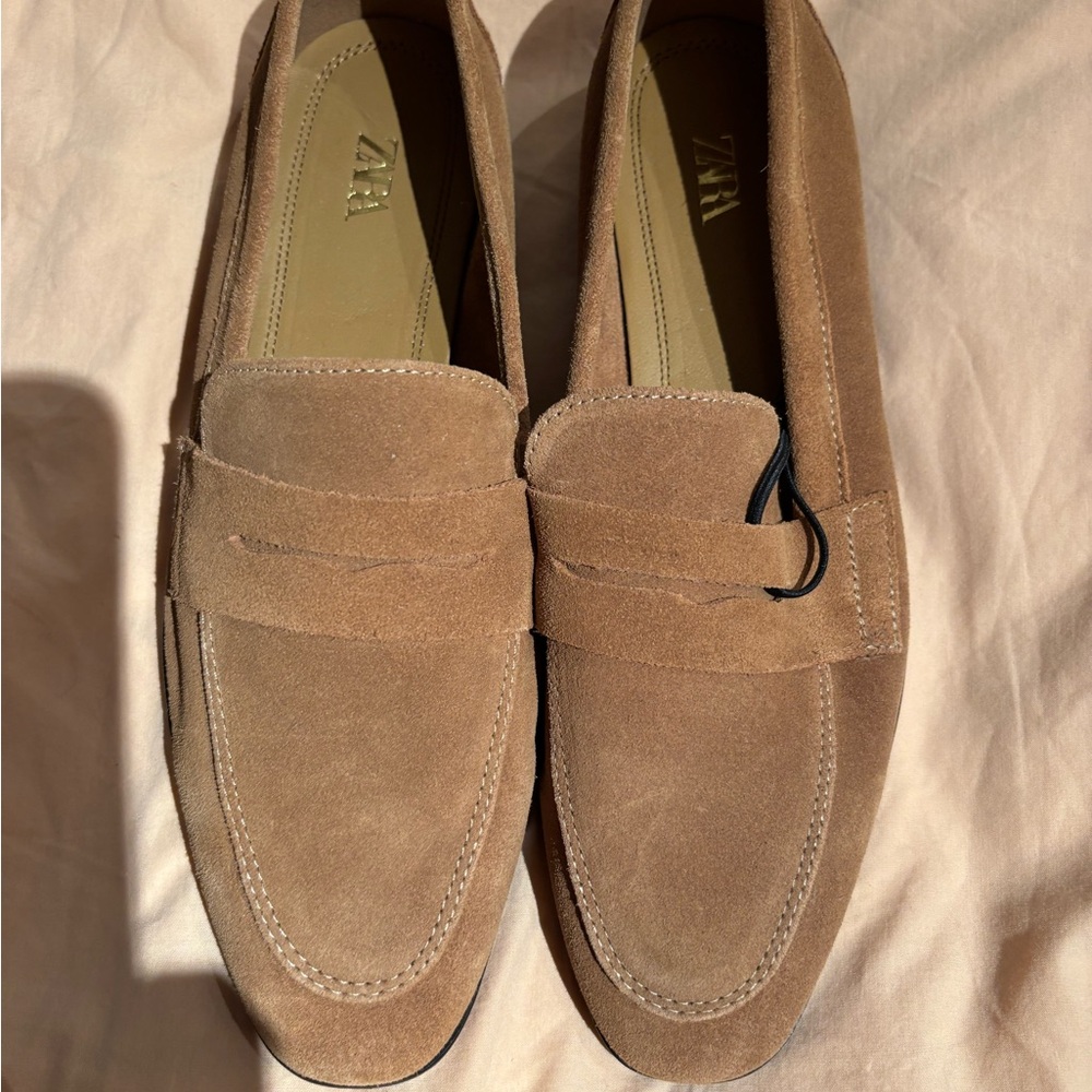 ZAPA tan suede loafers